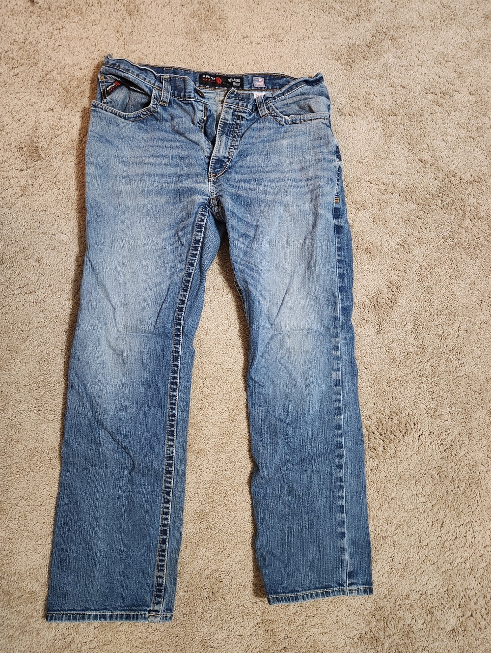 Ariat FR 36/34 Light Blue Relaxed Boot Jeans
